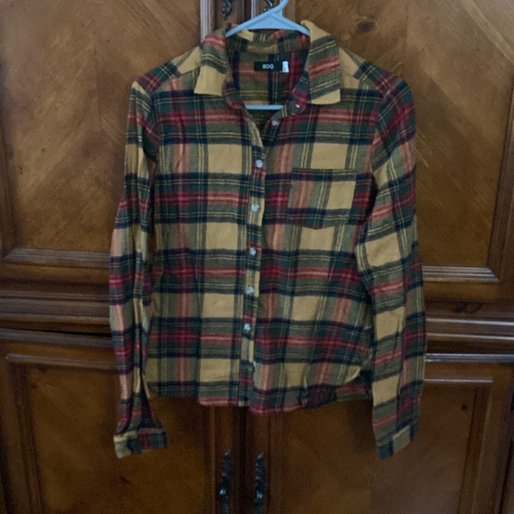 BDG Plaid Button-Up Flannel